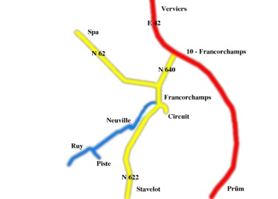 Carte détaillée pour accéder à la piste de ski du Mont des Brumes